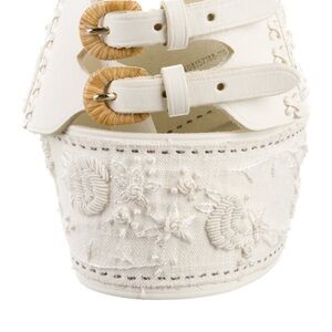 Ralph Lauren White Embroidered Belt